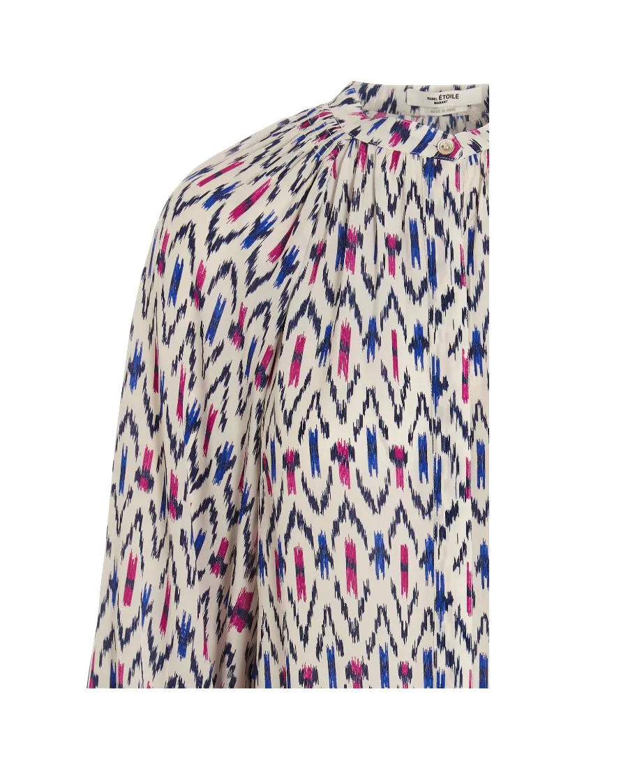 Geometric Long-Sleeve Blouse