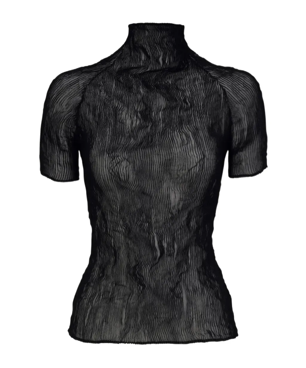 High-Necked Short-Sleeved Top