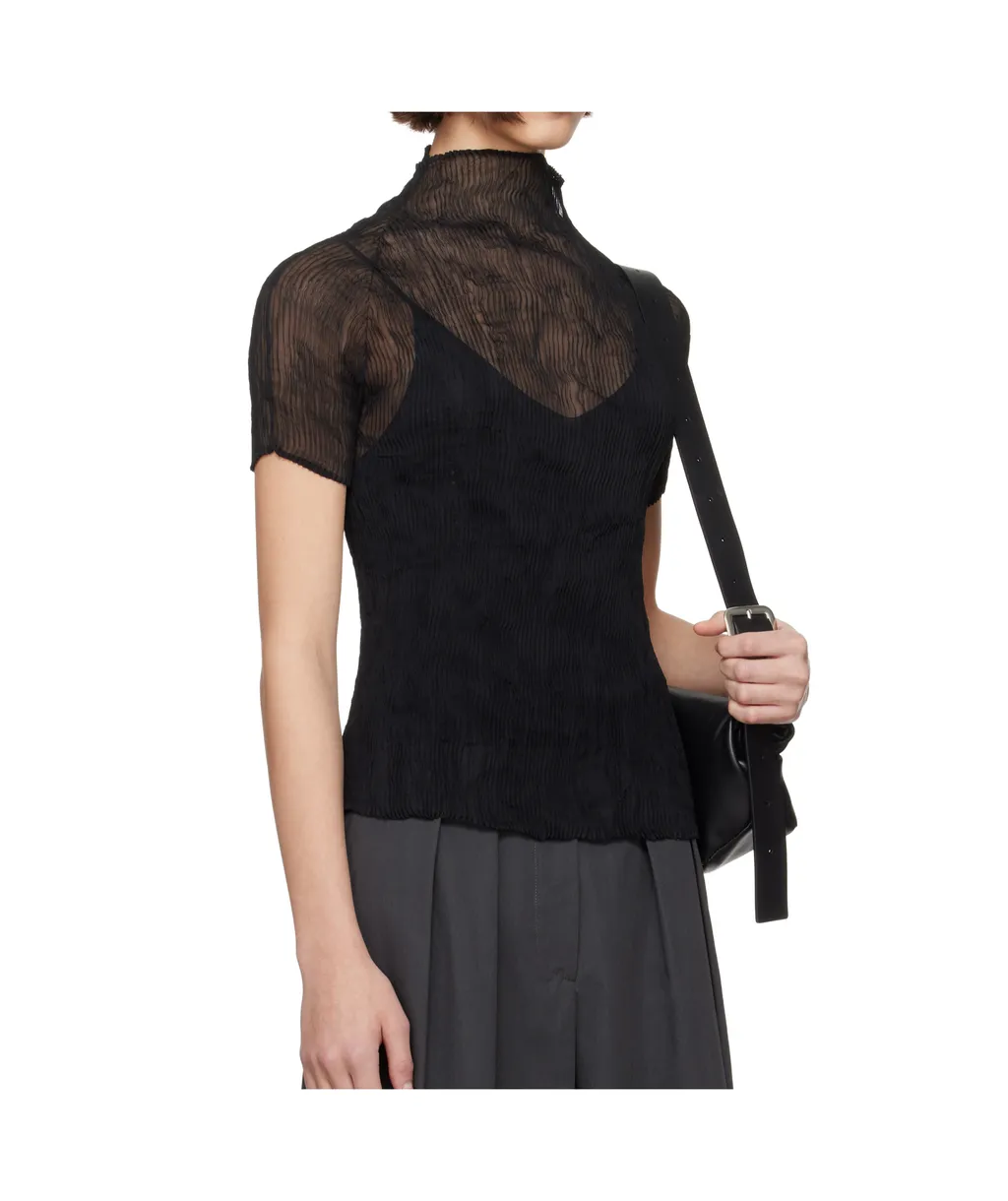 High-Necked Short-Sleeved Top