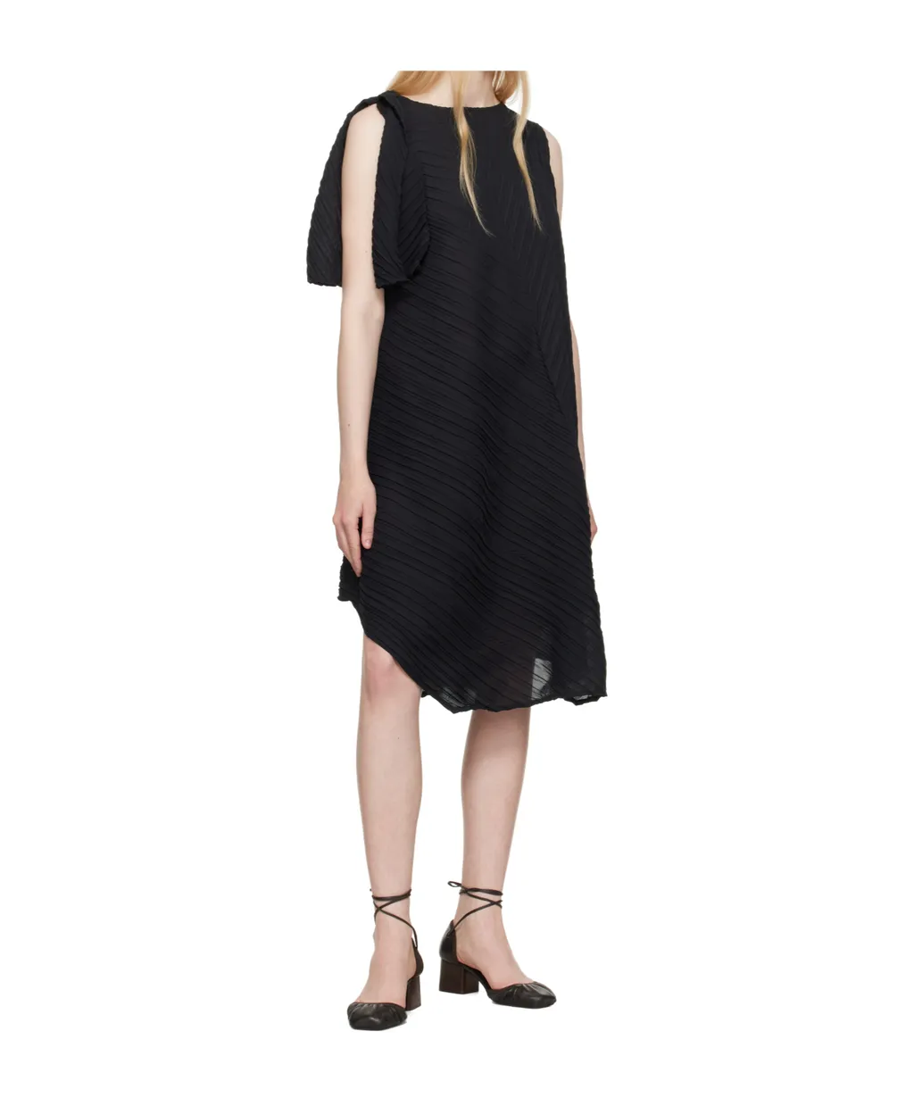 Pleated Twist Mini Dress
