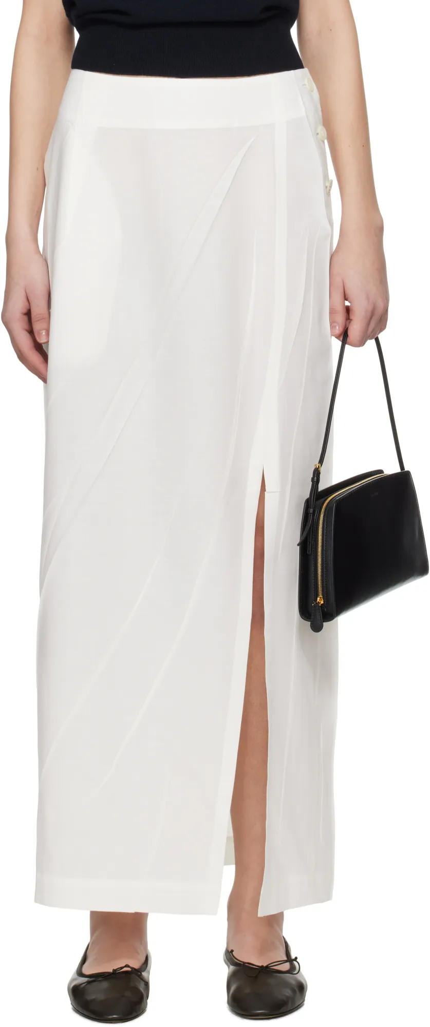 Pressed Form Midi Skirt