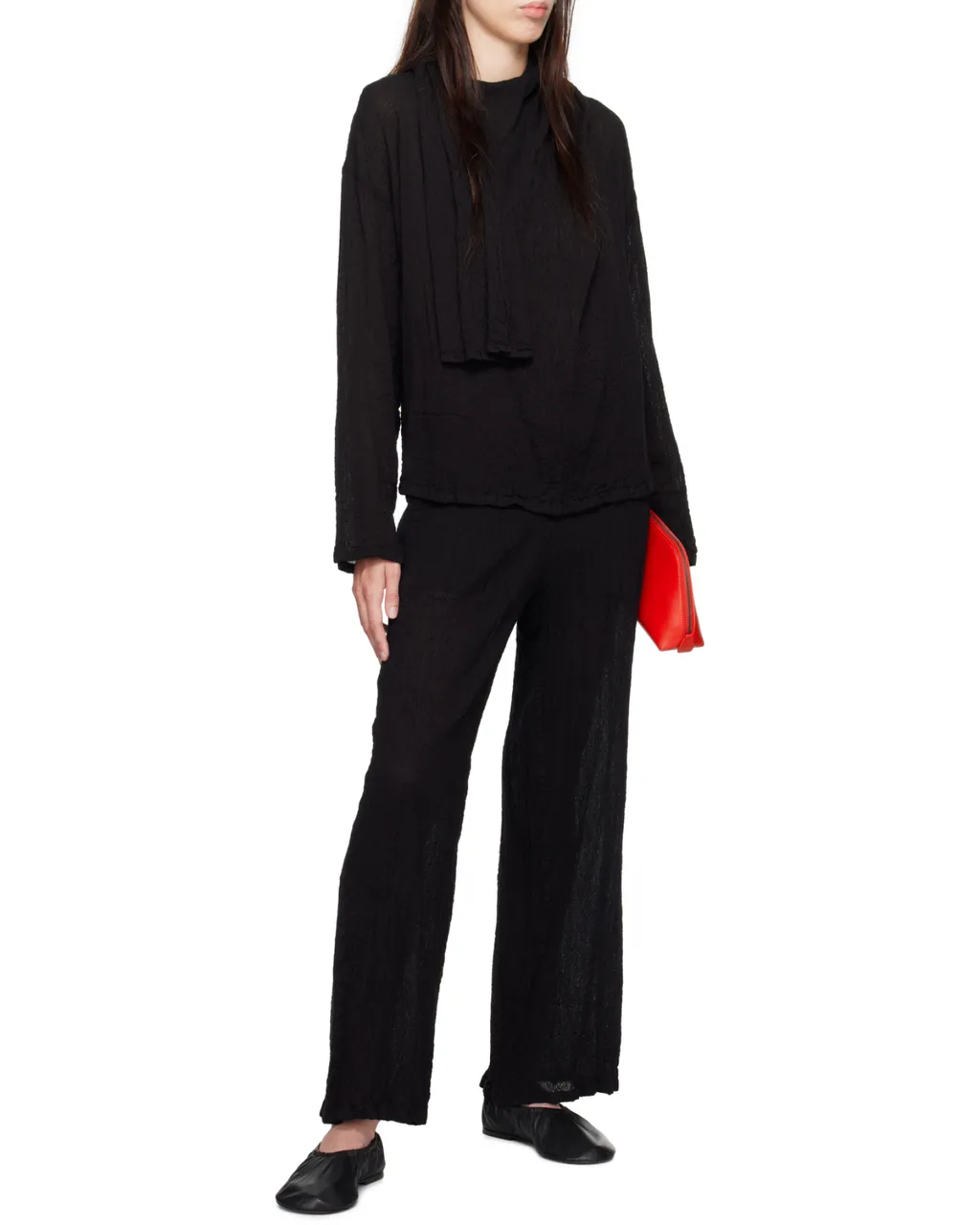 Straight Wool Casual Pants