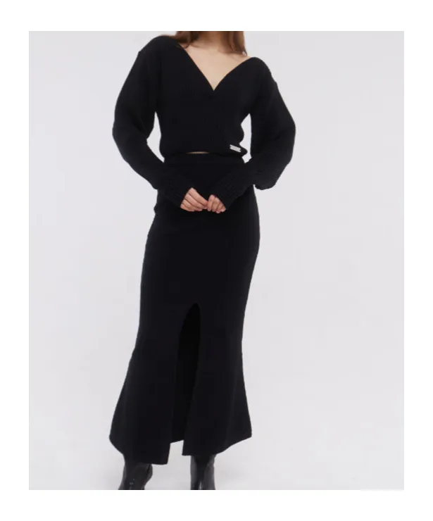 Ribbed Maxi Skirt