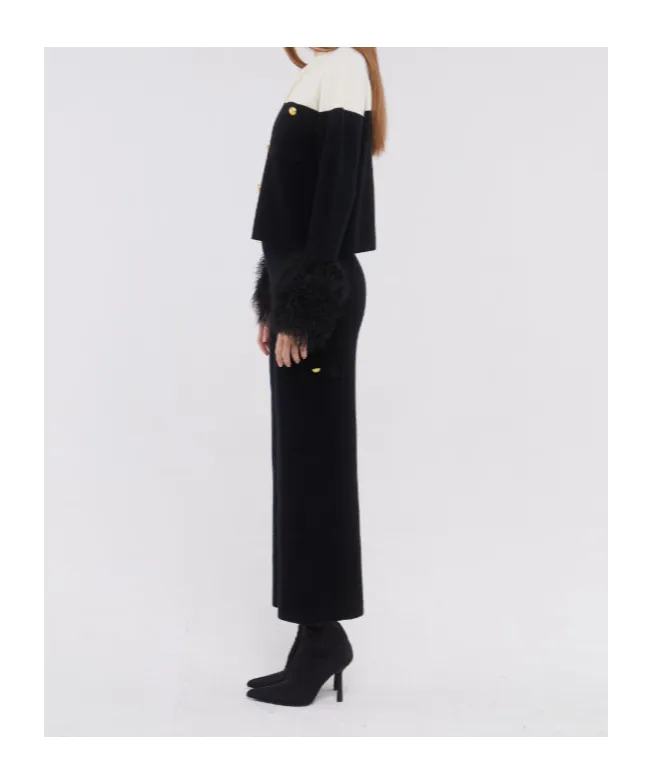 Long-Sleeved Wool Cardigan