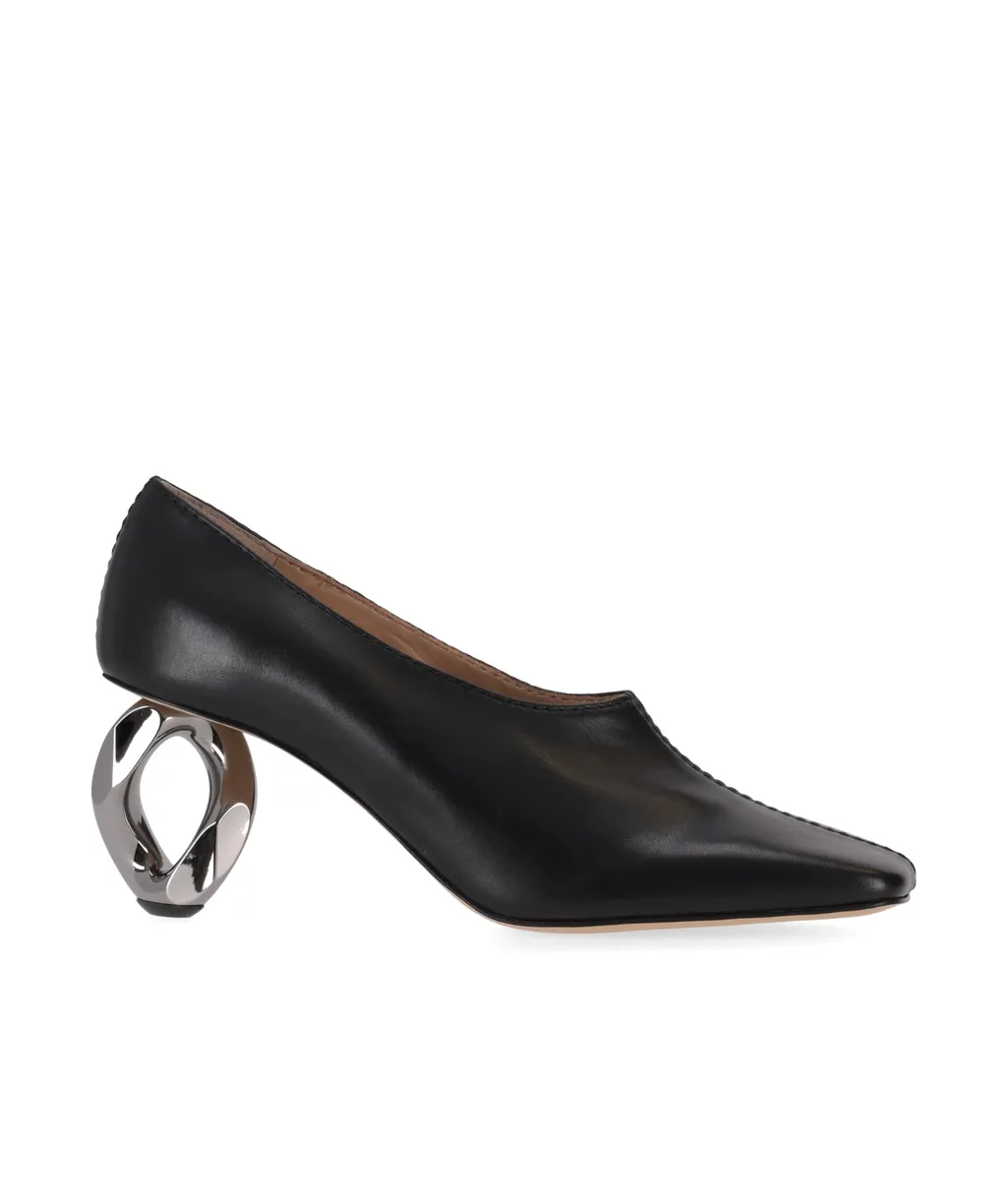 Stitch Chain Heel Pump