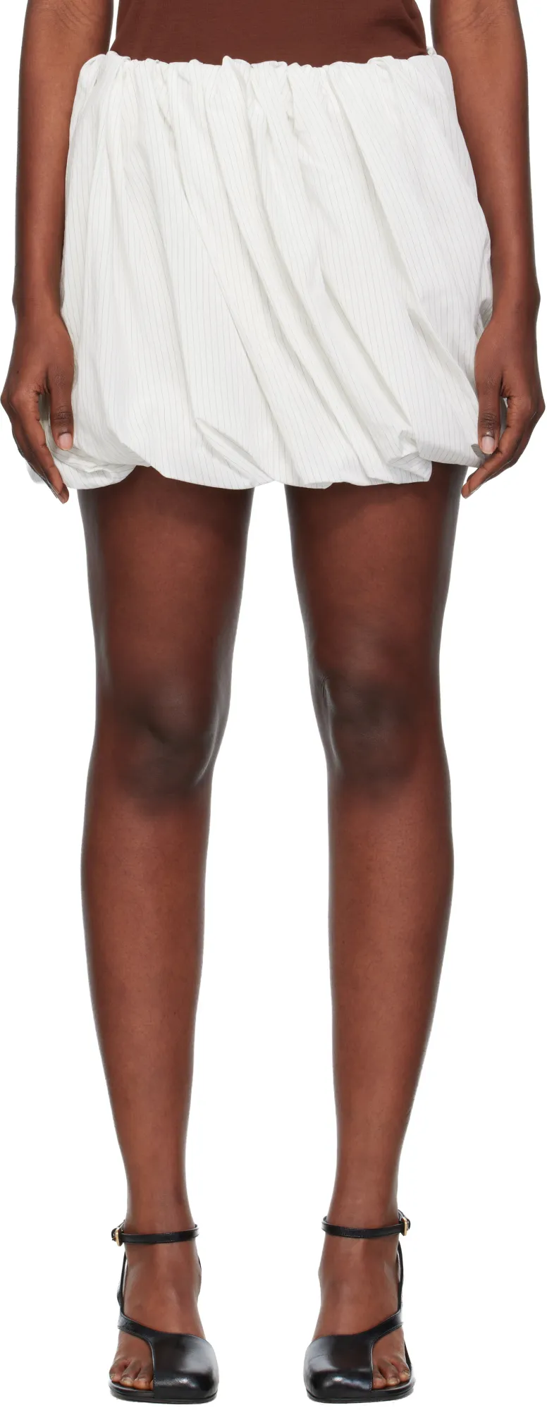 Pinstripe Balloon Mini Skirt