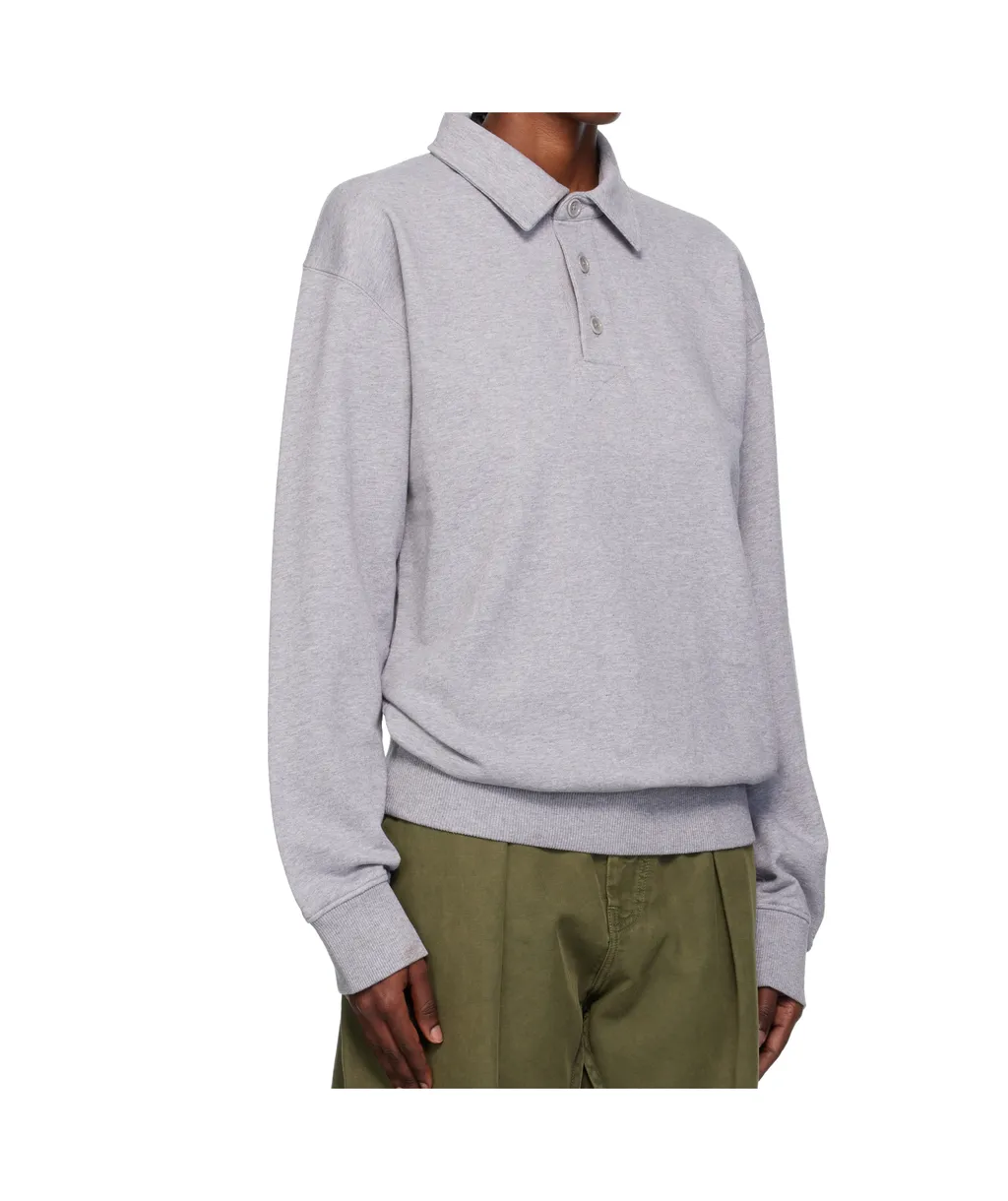 Long-Sleeve Polo-Neck Top