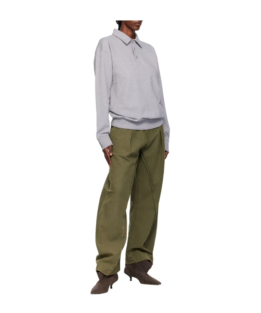 Long-Sleeve Polo-Neck Top
