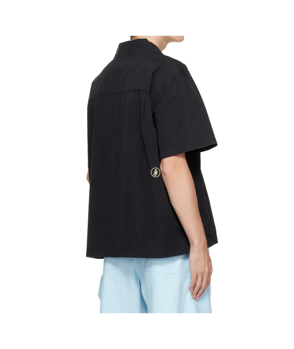 Embroidered-Detail Short-Sleeve Shirt