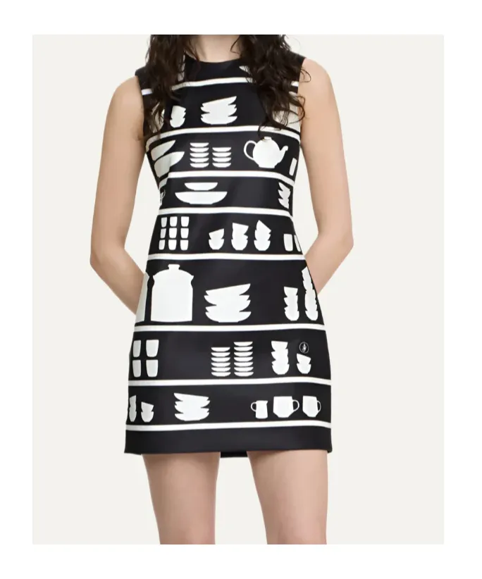 Pottery Print Mini Dress
