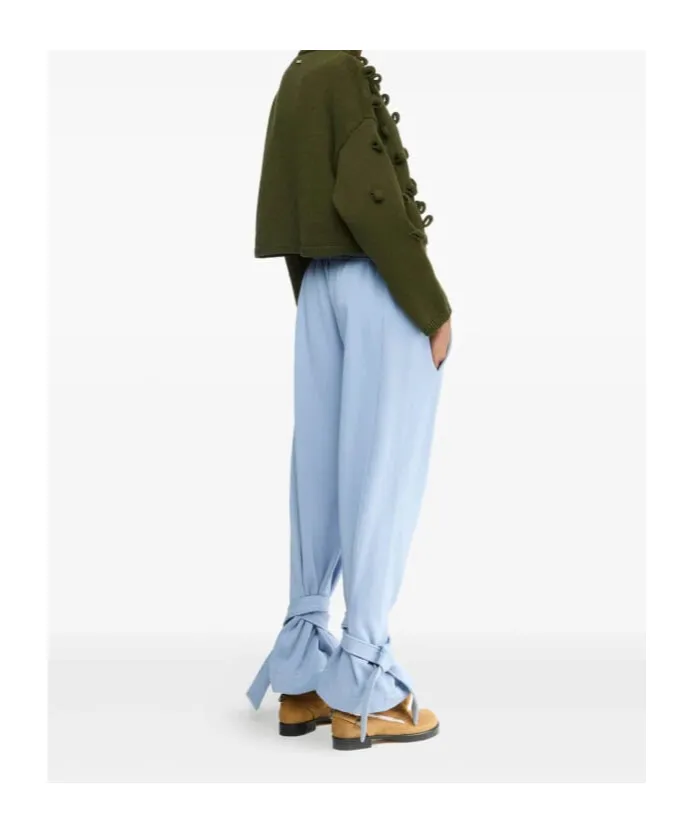 Tie-Fastening Cotton Trousers