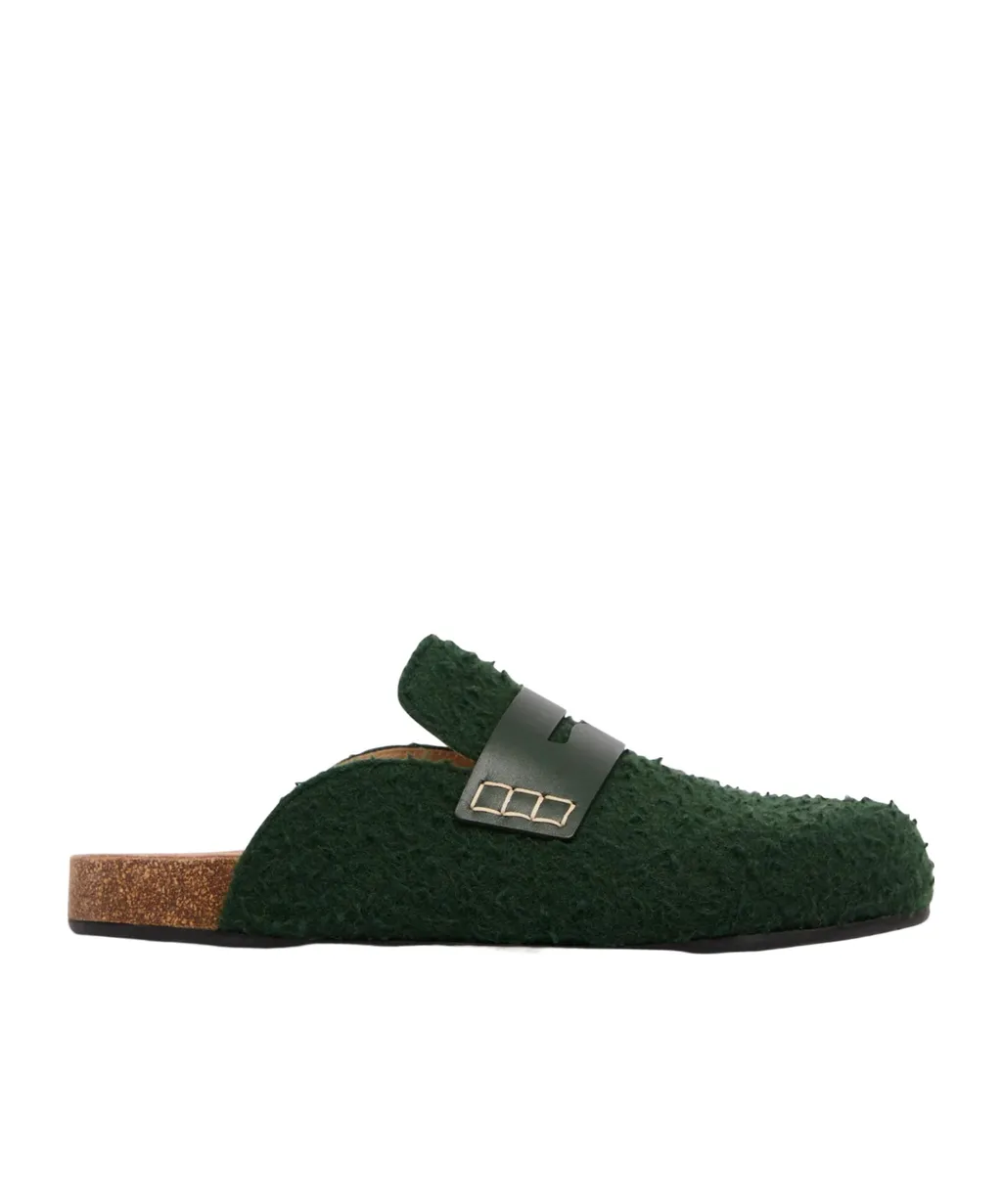 Felt Loafer Mules