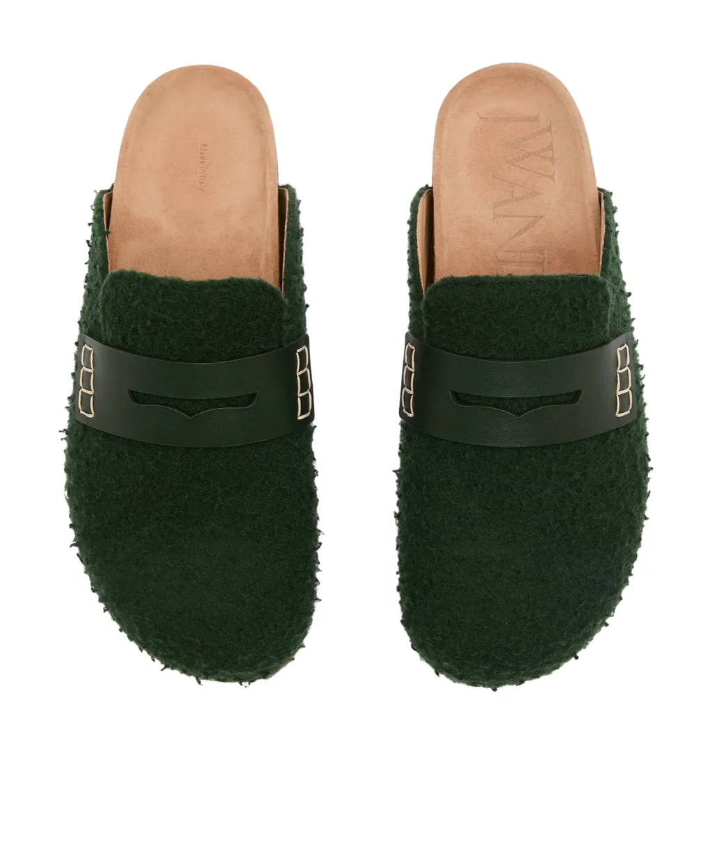Felt Loafer Mules