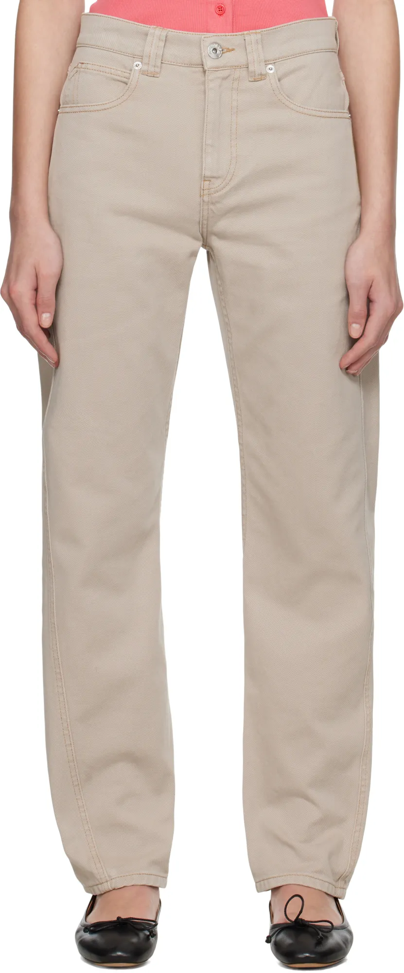 Twisted Slim Leg Denim Jeans