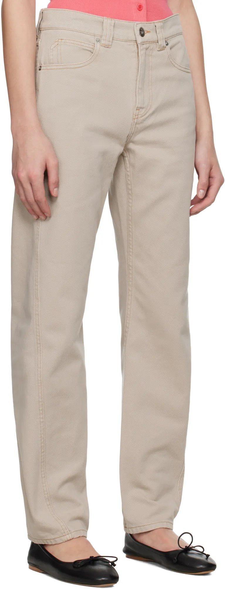 Twisted Slim Leg Denim Jeans