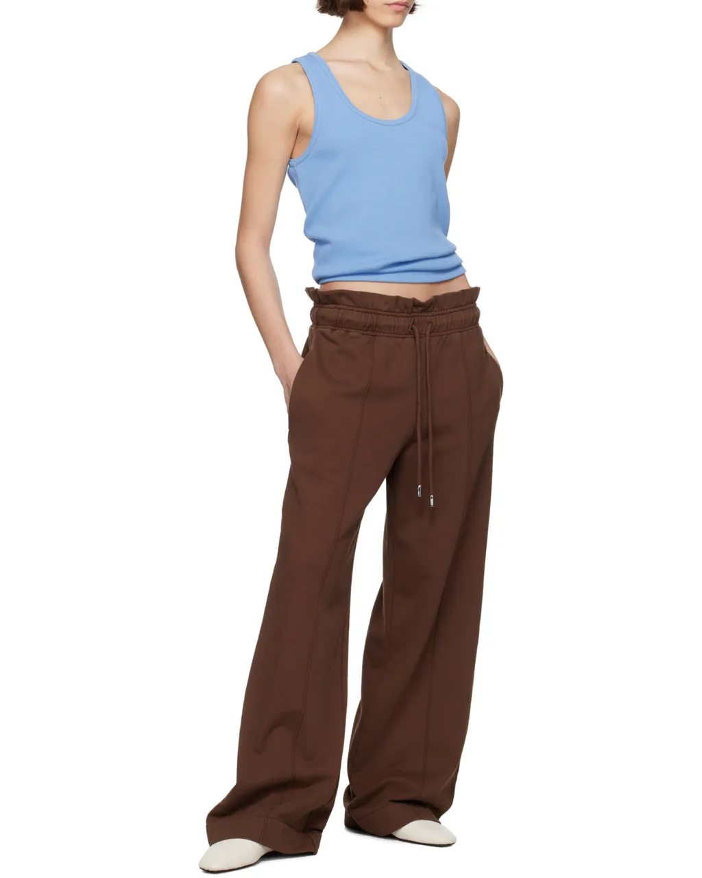 Gathered-Waist Track Pants