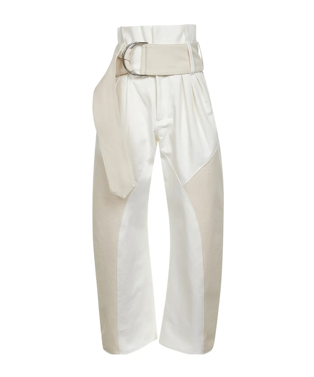 High Gathered Waist Jeans