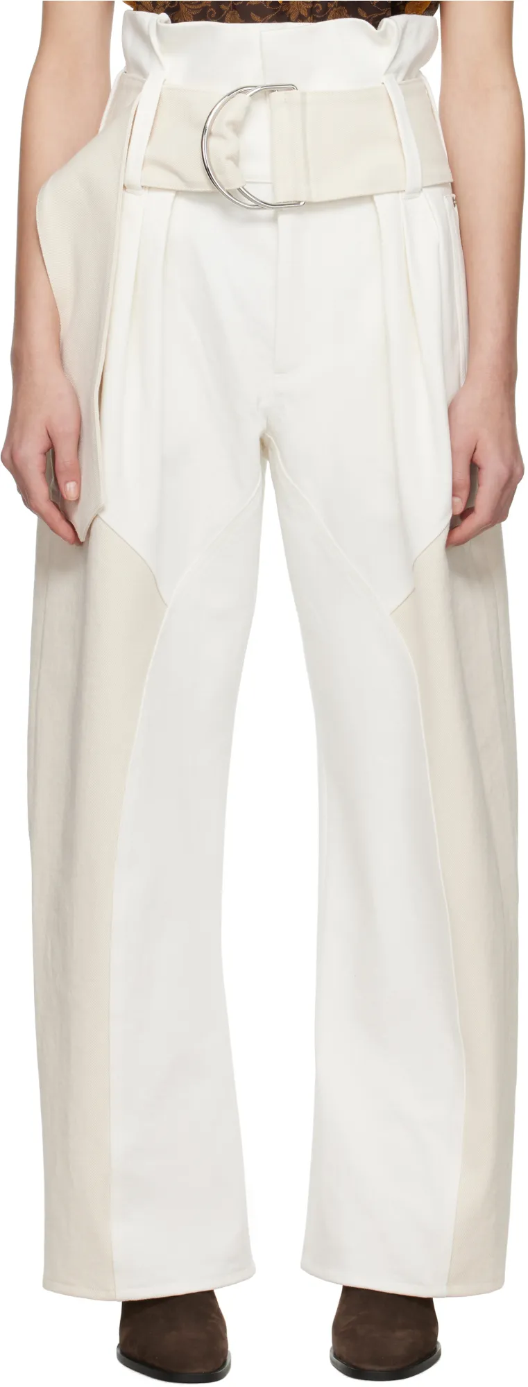 High Gathered Waist Jeans