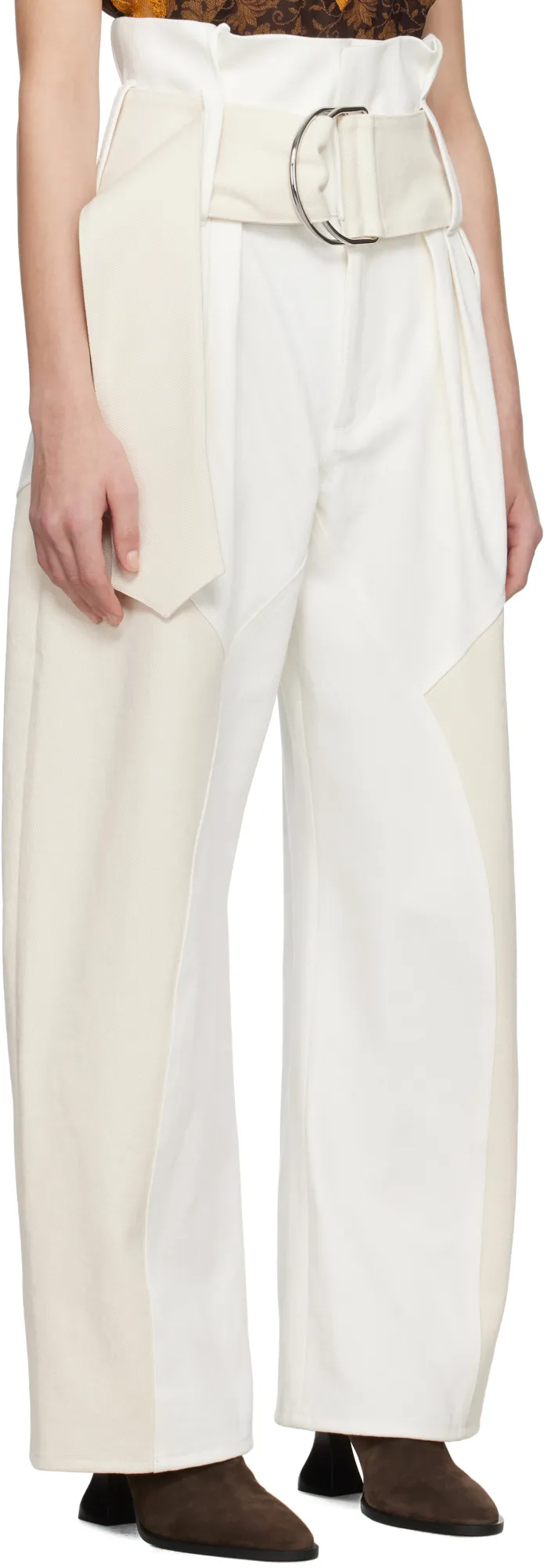 High Gathered Waist Jeans