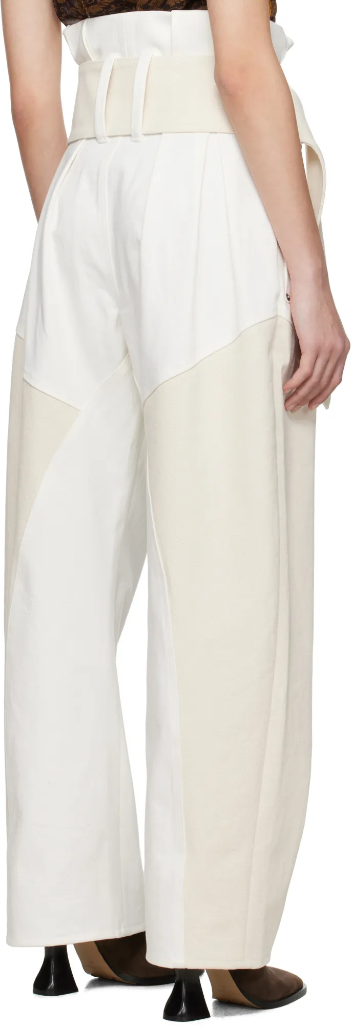 High Gathered Waist Jeans