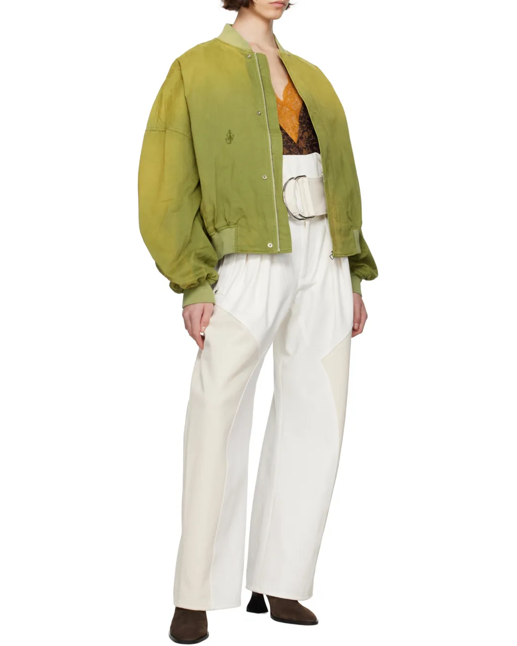 High Gathered Waist Jeans