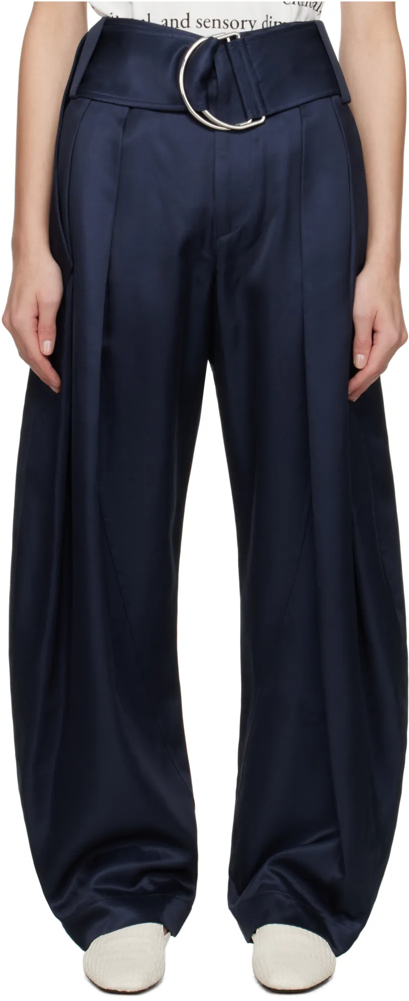 Pleated D-Ring Trousers