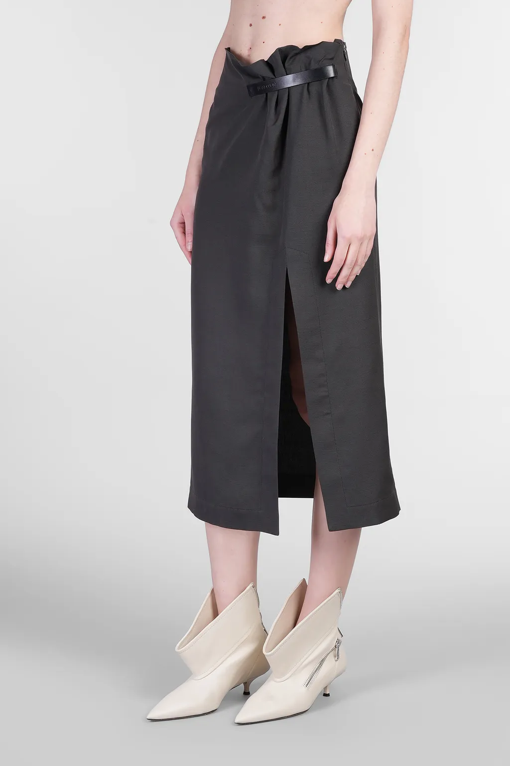 Strap Detail Slit Skirt