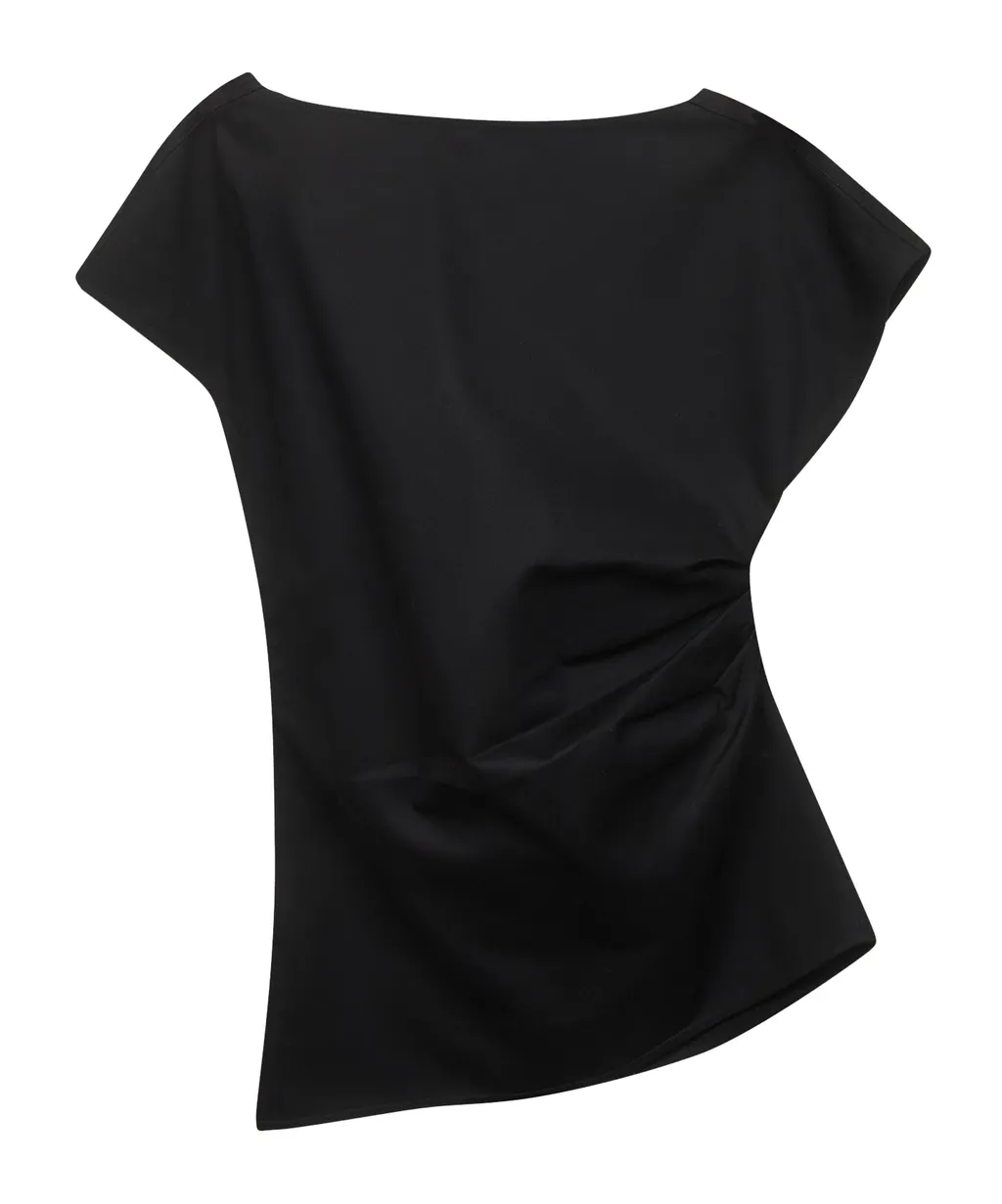 Lace Panelled Asymmetric Blouse