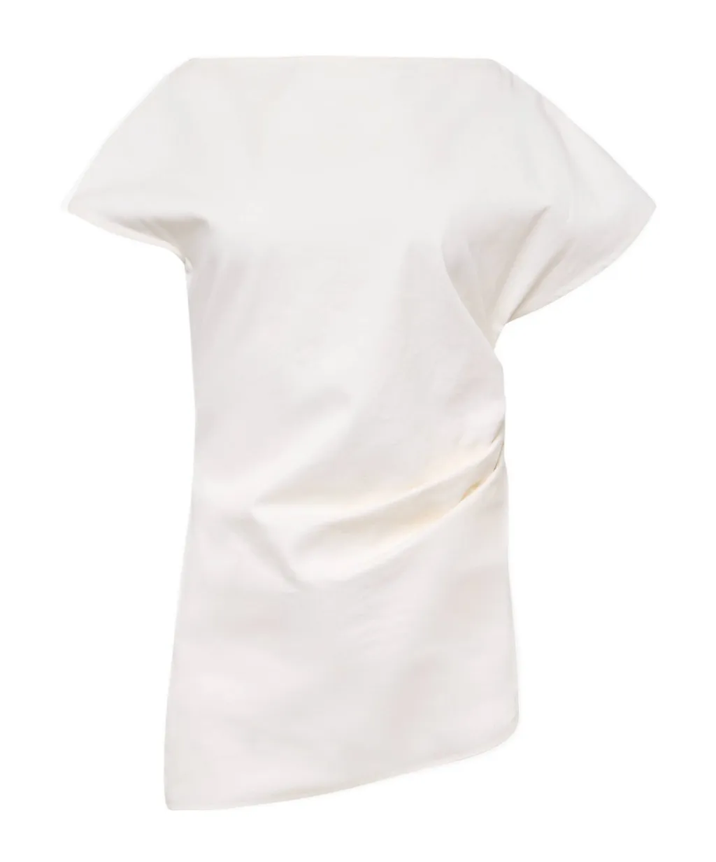 Lace Panelled Asymmetric Blouse