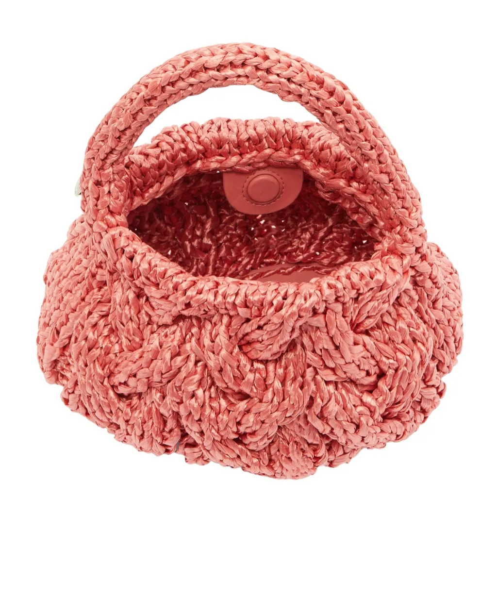 Small Cable-Knitted Top Handle Bag