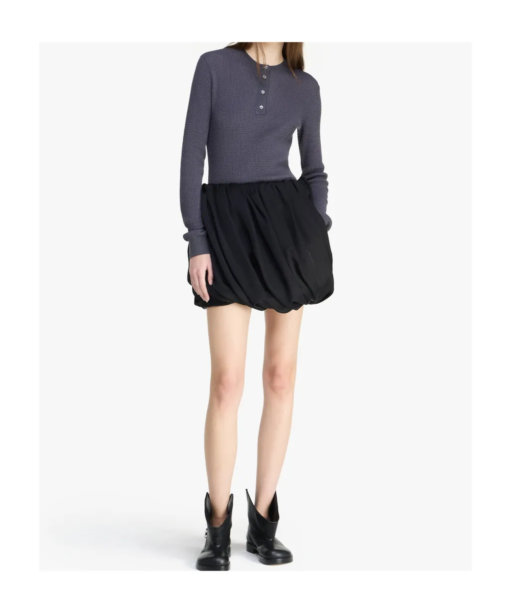 Rolled-Hem Mini Skirt