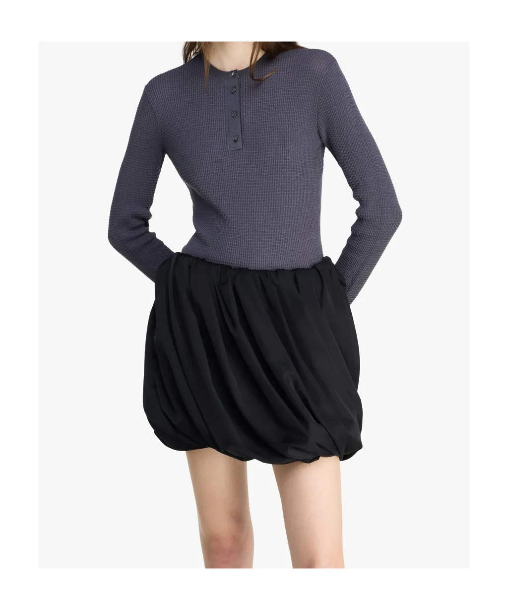 Rolled-Hem Mini Skirt