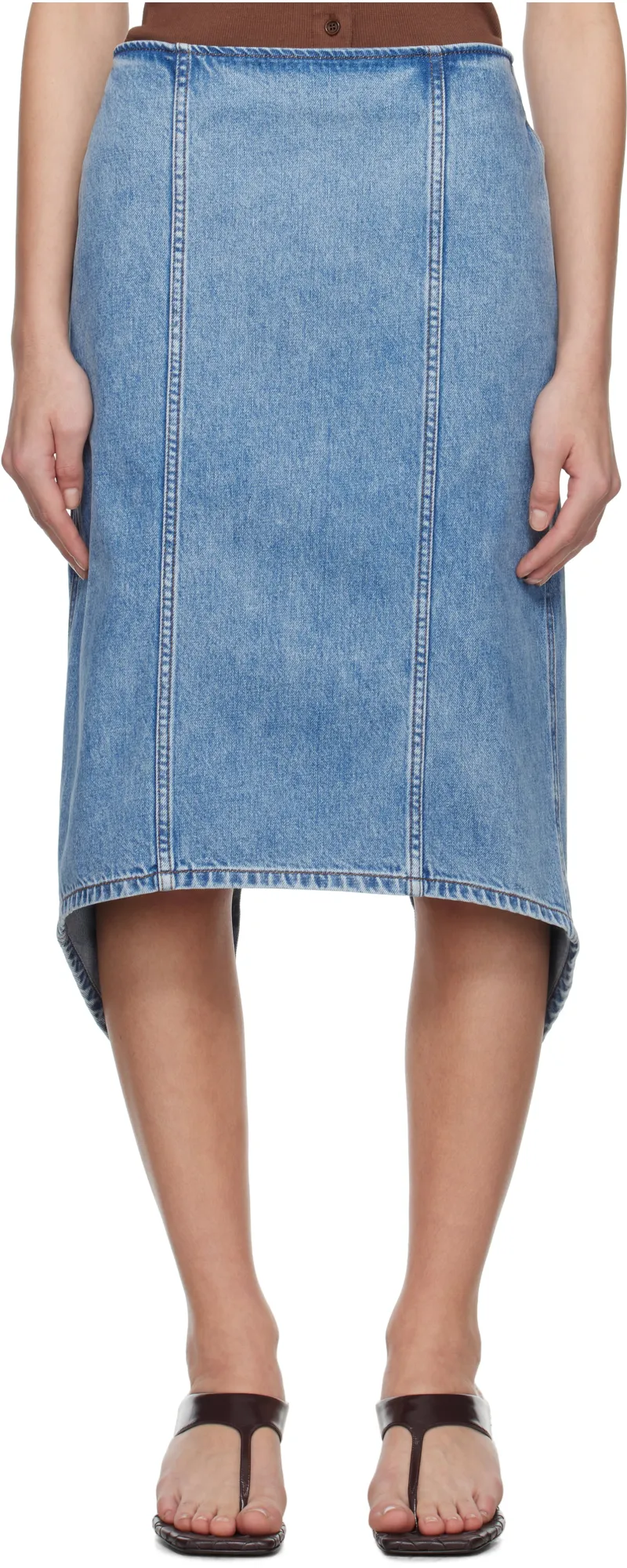 Rear Slit Midi Skirt