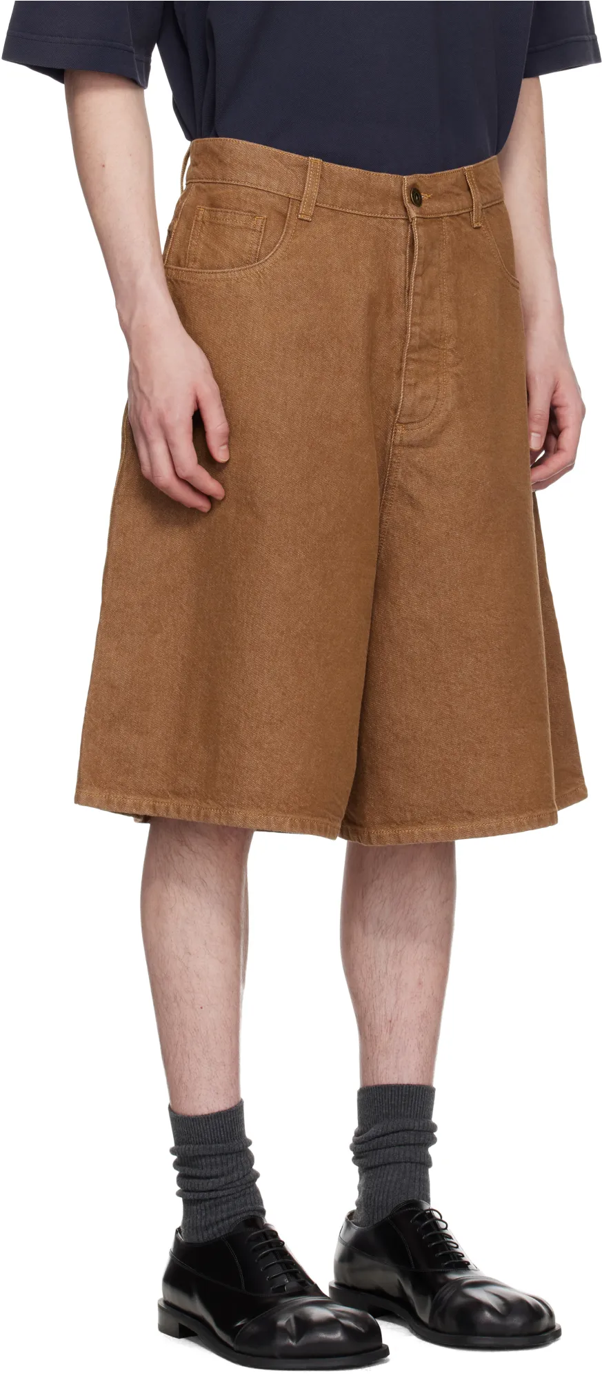 Aged Denim Shorts