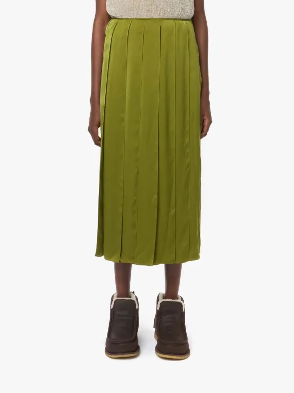 Ribbon-Panel Midi Skirt
