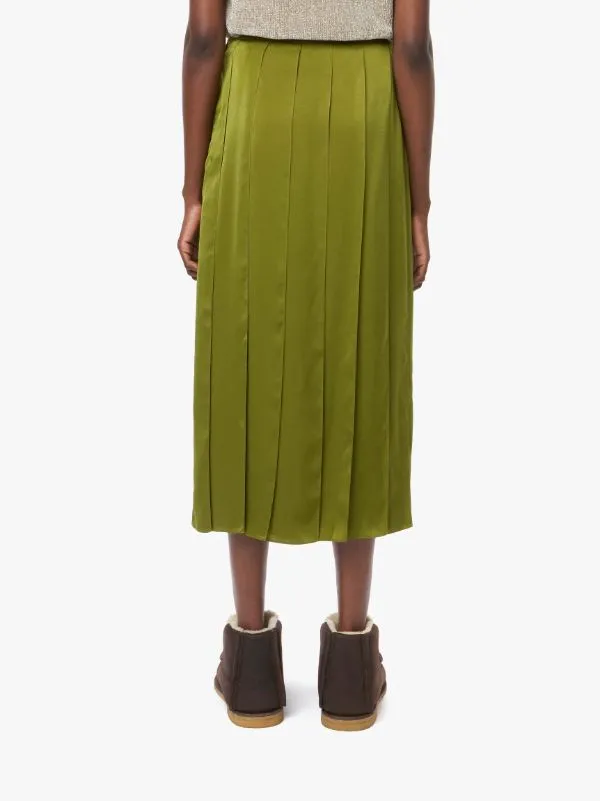 Ribbon-Panel Midi Skirt