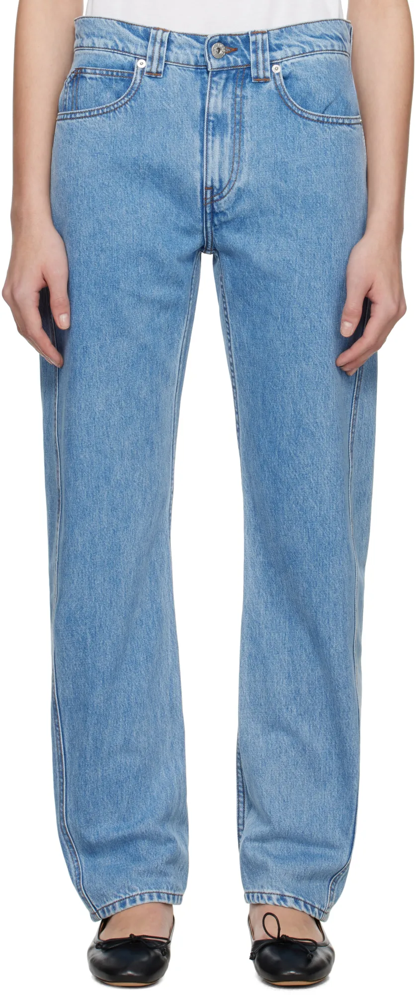 Twisted Slim Leg Denim Jeans