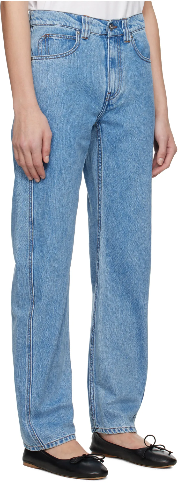 Twisted Slim Leg Denim Jeans