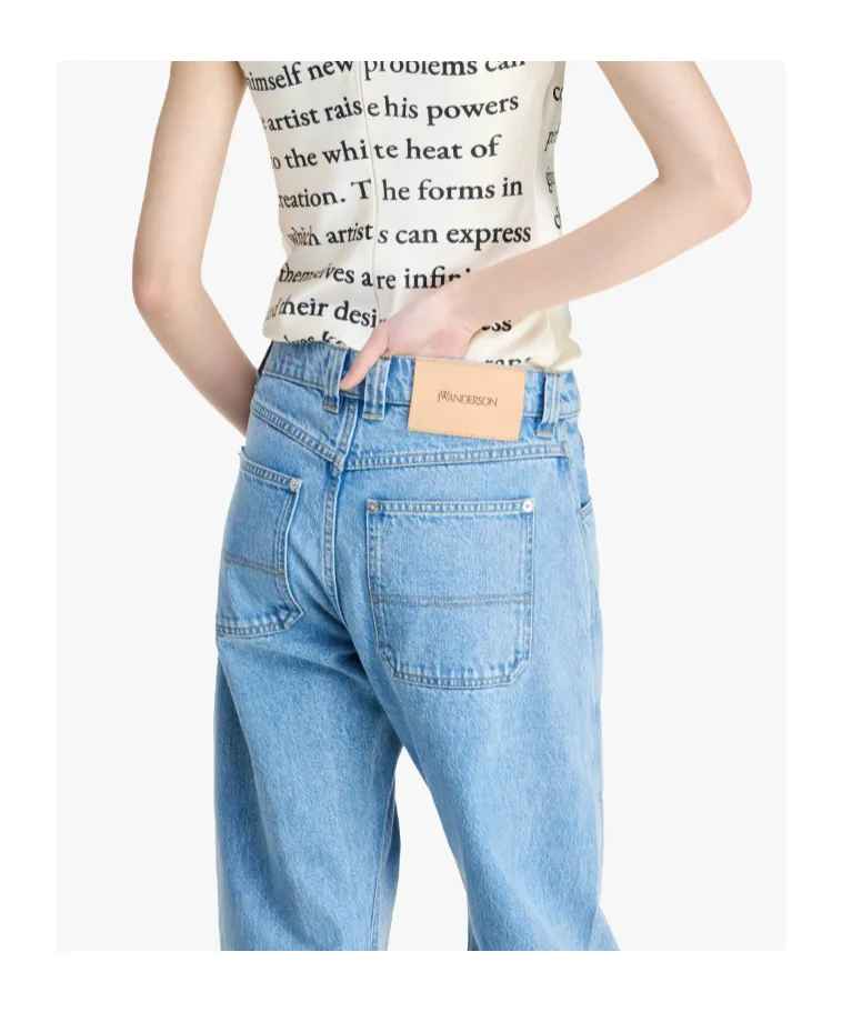Twisted Slim Leg Denim Jeans