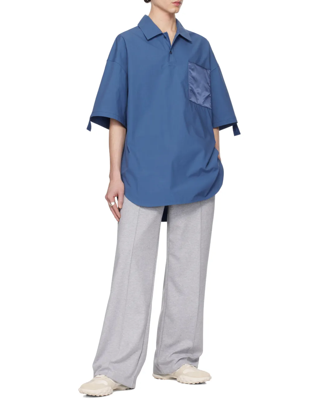 Quilted-Pocket Short-Sleeved Polo Shirt