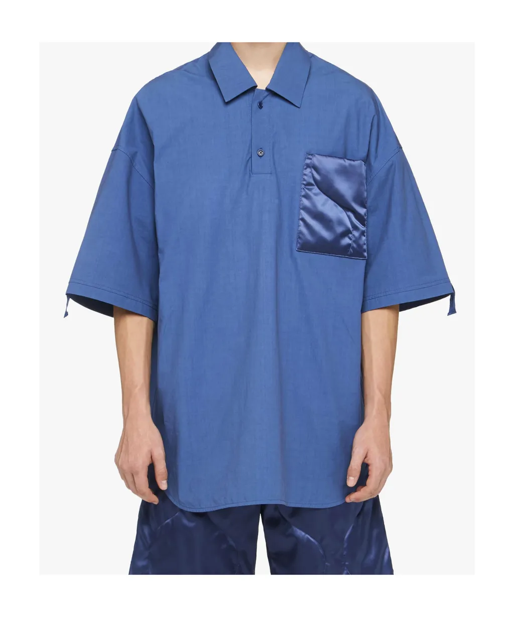Quilted-Pocket Short-Sleeved Polo Shirt