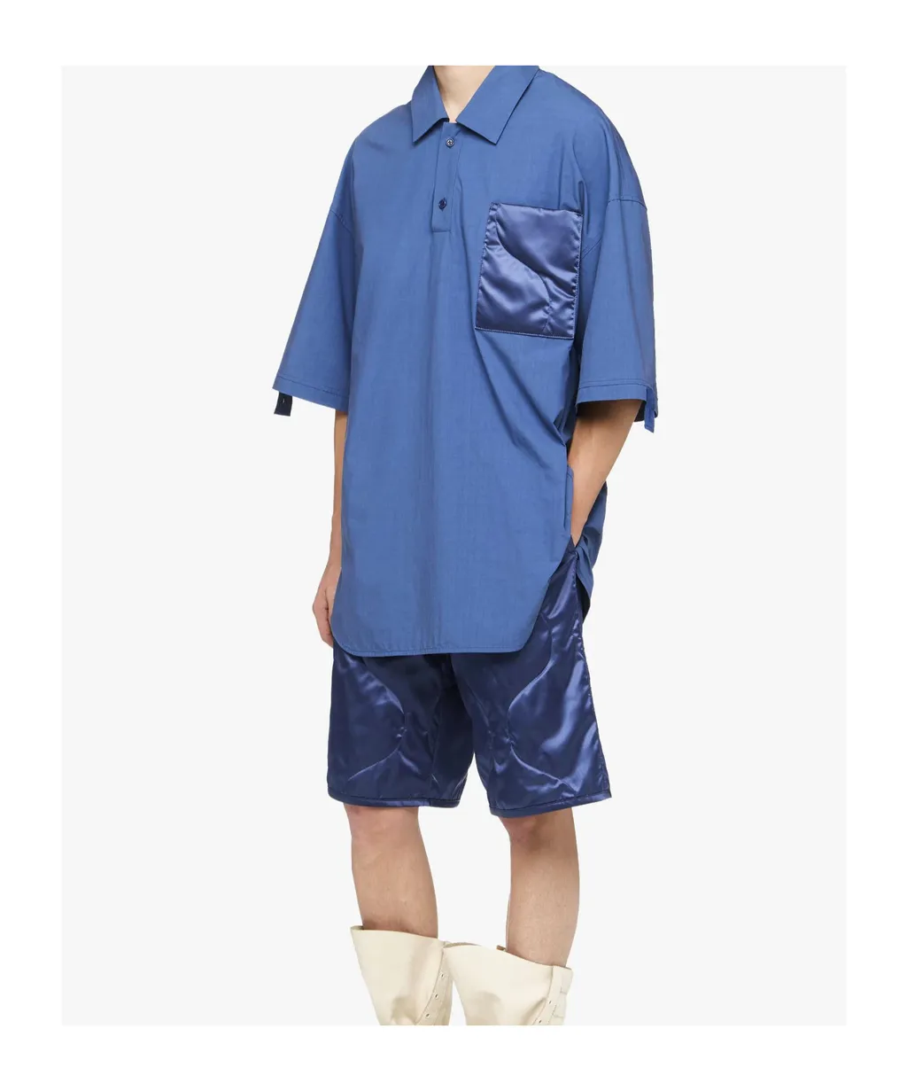 Quilted-Pocket Short-Sleeved Polo Shirt