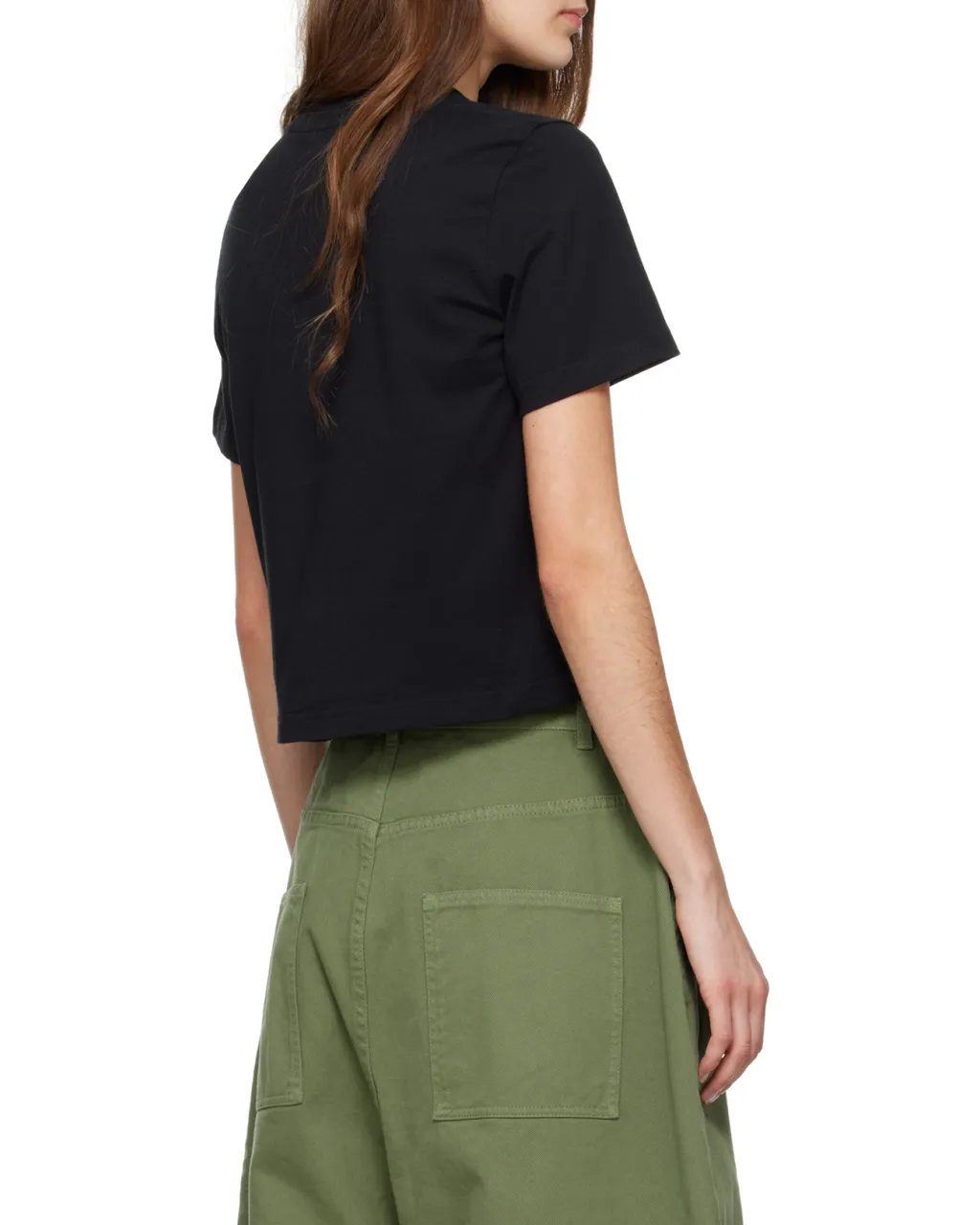 Anchor Logo Cropped Panelled T-Shirt