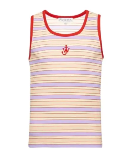 Contrast Trim Striped Vest
