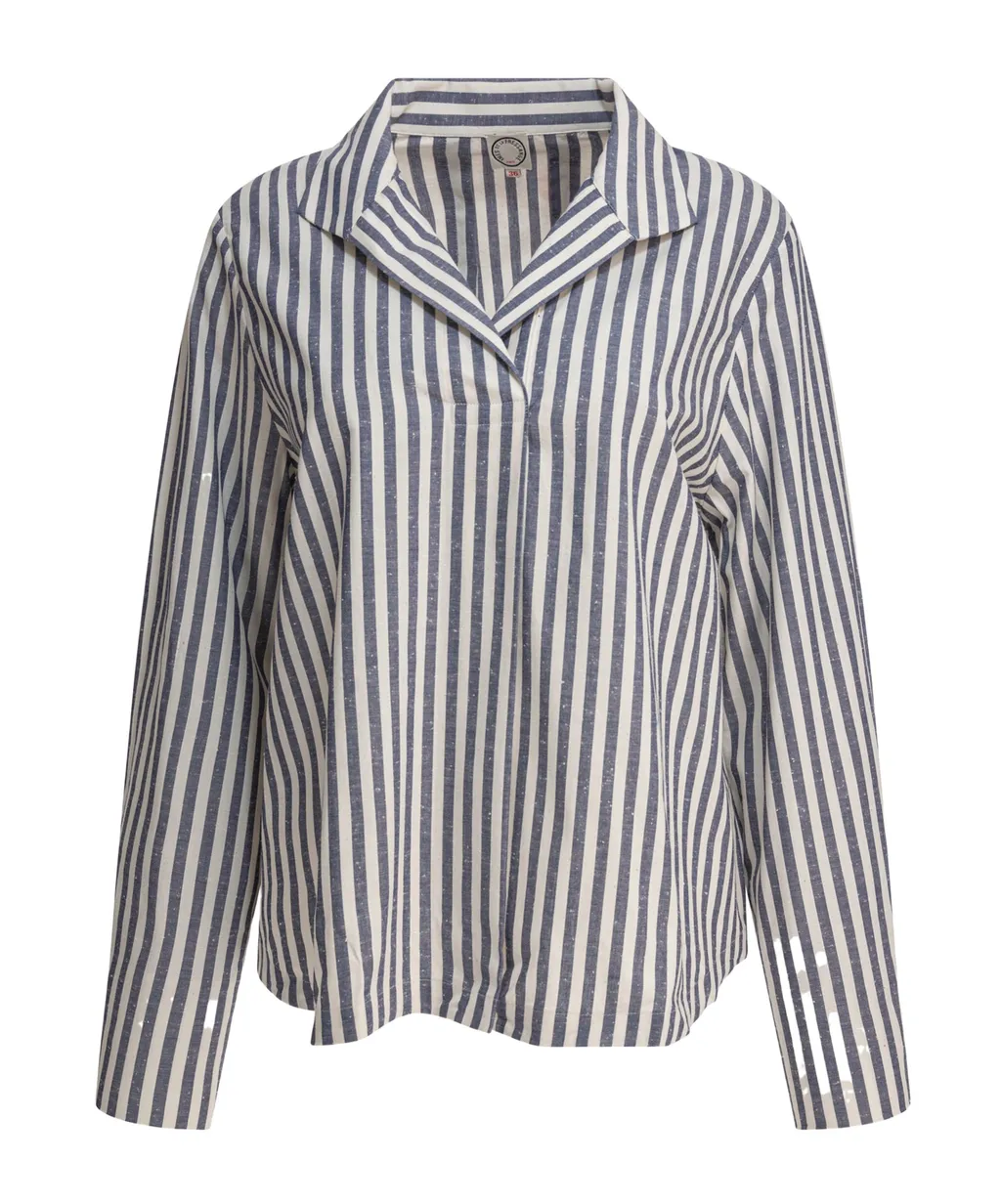 Striped-Pattern Cotton Shirt