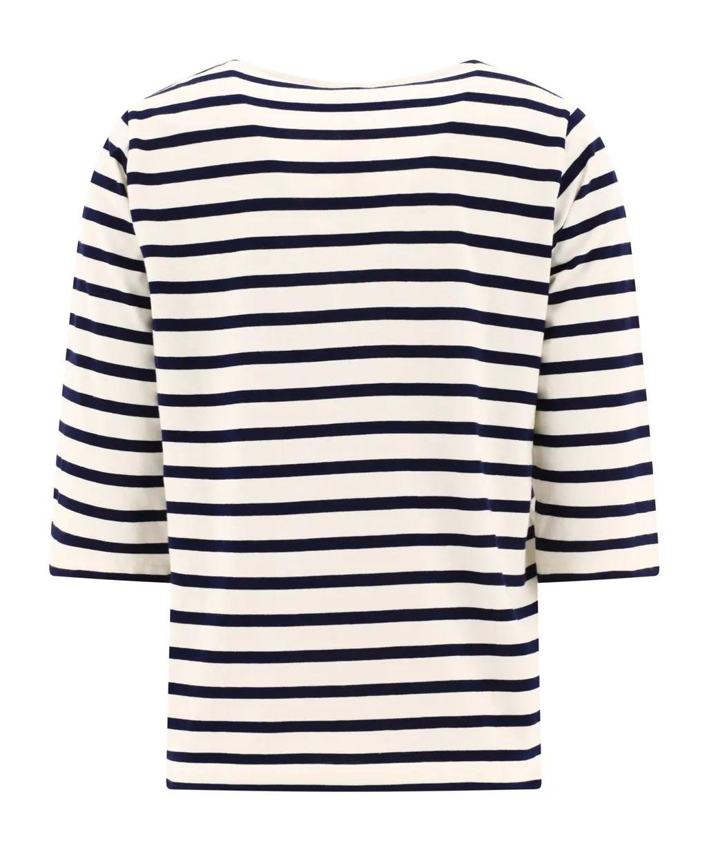 Striped Embroidered Top
