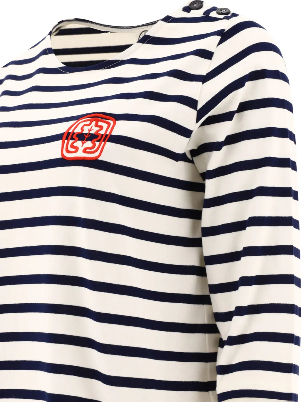 Striped Embroidered Top