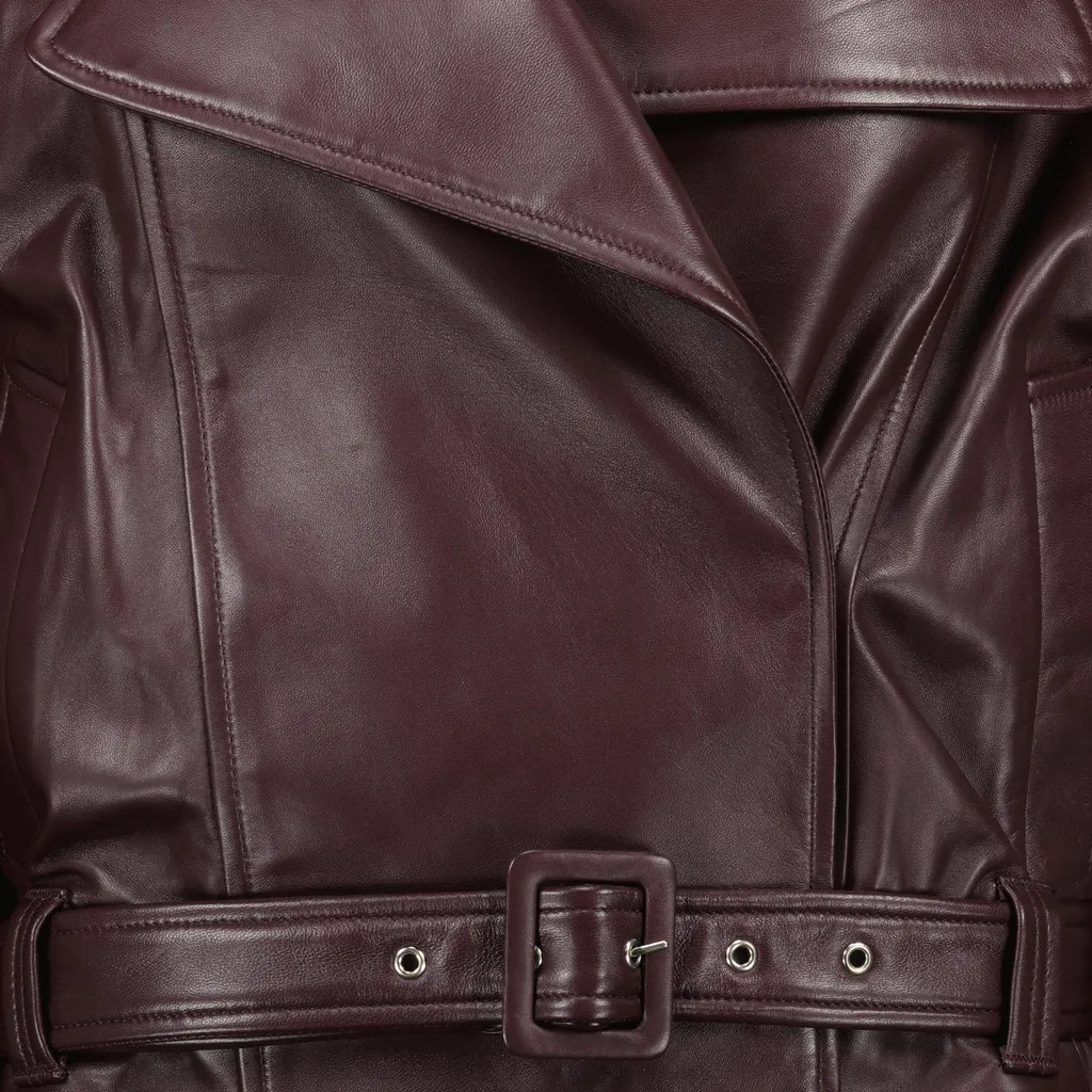 Long-Sleeved Leather Jacket