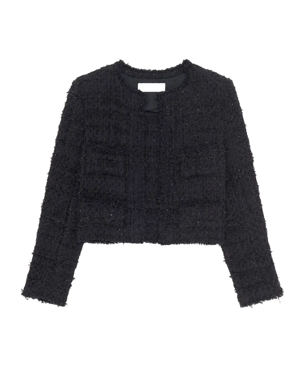 Long-Sleeved Tweed Jacket