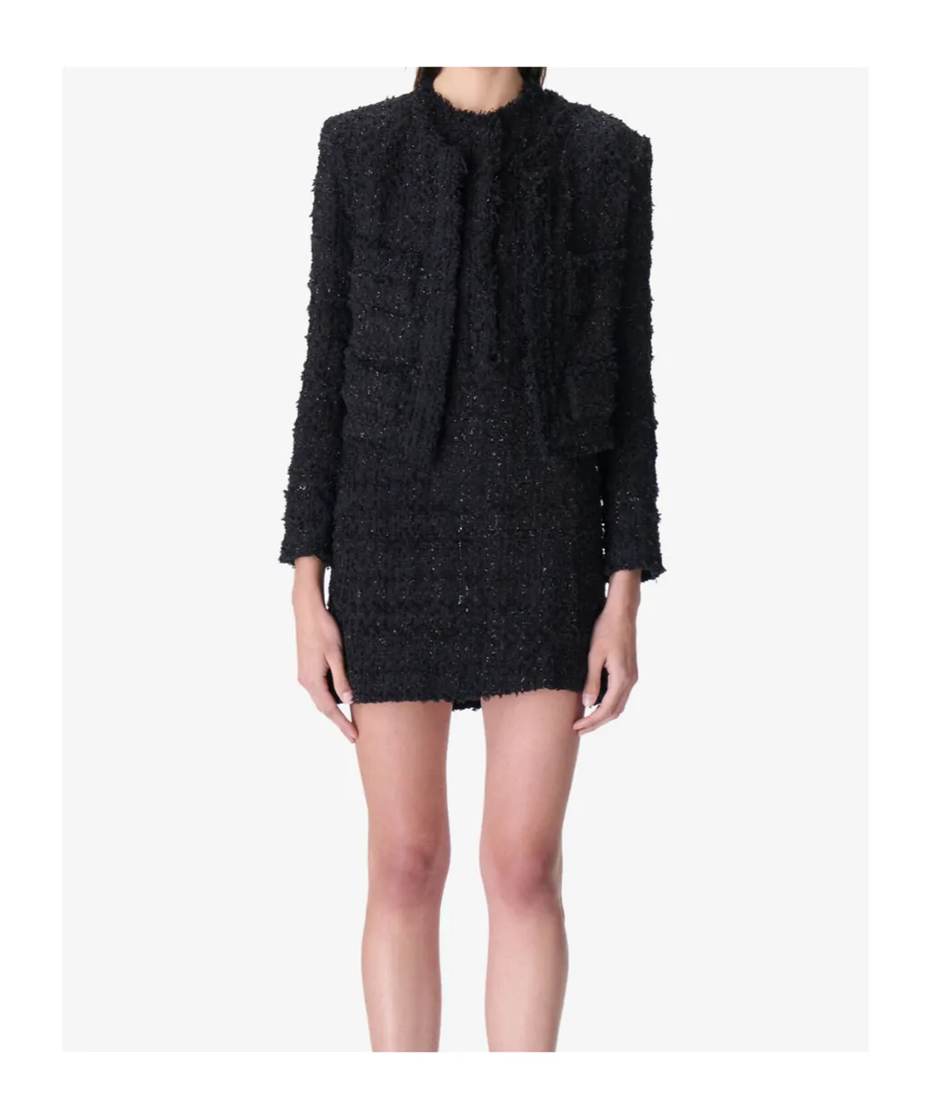 Long-Sleeved Tweed Jacket